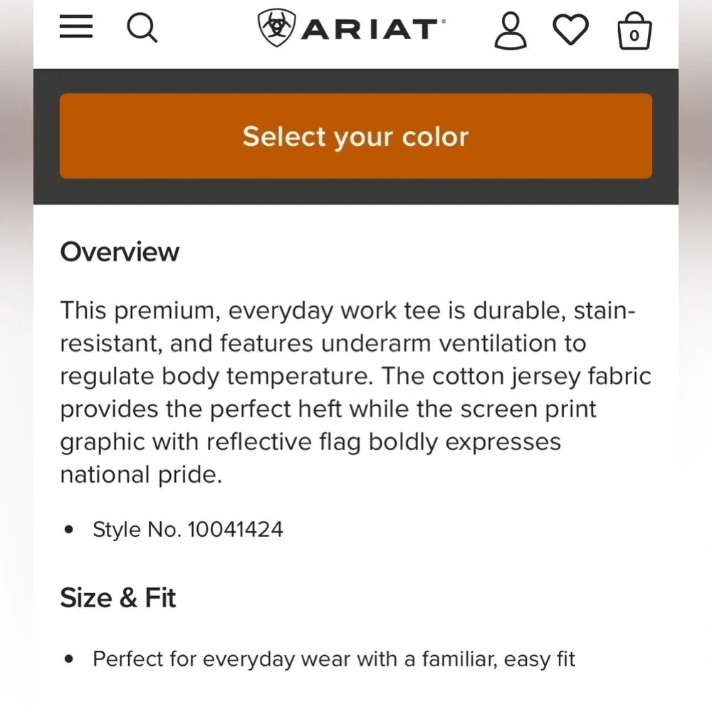 NWT Ariat Rebar Workman Reflective Flag Graphic T-Shirt sz XL